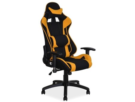 Кресло поворотное VIPER черное/желтое