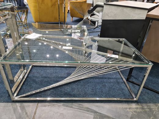Журнальный столик FLAME A прозрачное стекло/серебро 120X60