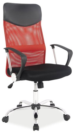 Кресло поворотное Q-025 красное/черное
