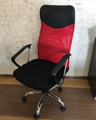 Кресло поворотное Q-025 красное/черное