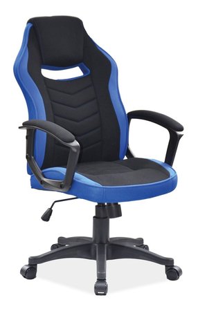 Кресло поворотное CAMARO черное/голубое