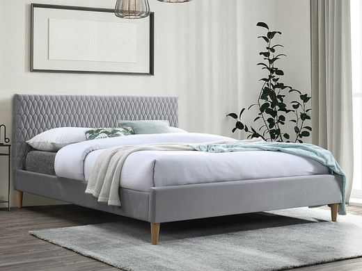 Ліжко AZURRO VELVET 140X200 колір світло-сірий/дуб BL.03