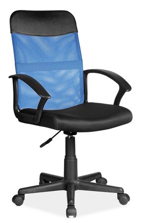 Кресло поворотное Q-702 голубое/черное
