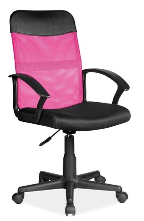 Кресло поворотное Q-702 розовое/черное