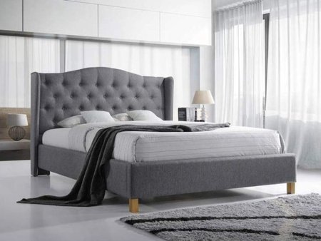 Ліжко ASPEN 160x200 сіре/дуб TAP.23