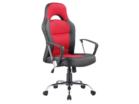 Кресло поворотное Q-033 черное/красное