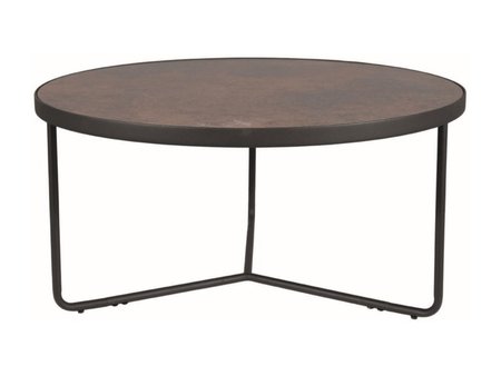 Журнальний столик ANTILA коричневий (ефект каменю)/чорний д.80