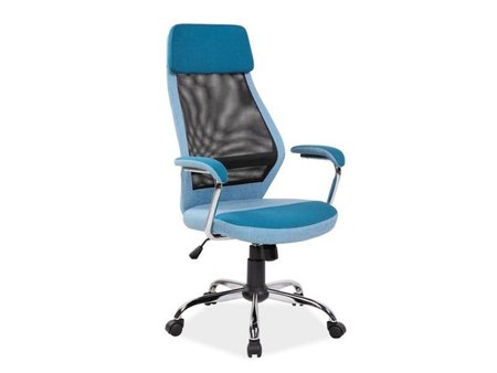 Кресло поворотное Q-336 голубое