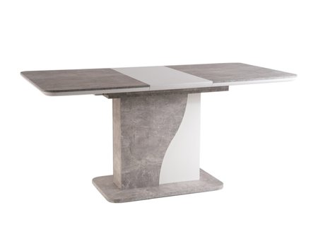 Стол SYRIUSZ 120(160)X80 IN серый (эффект бетона)/белый мат