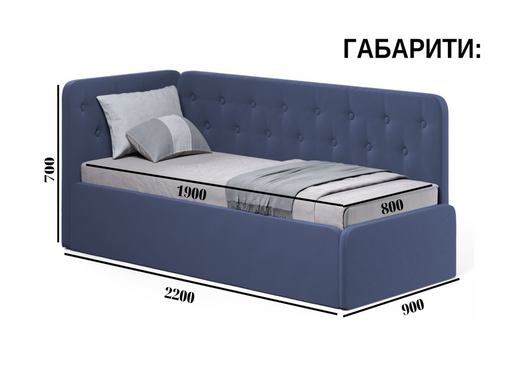 Ліжко-диван "BOSTON" Бірюза