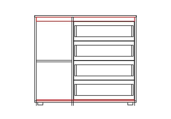 Комод-купе 1, Висувні, 4 шт