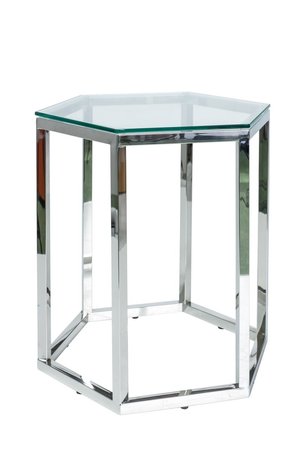 Журнальный столик CONTI прозрачный/серебряный 49X41