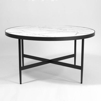 Журнальный столик DOLORES B белый (эффект мрамора) / серый д.80