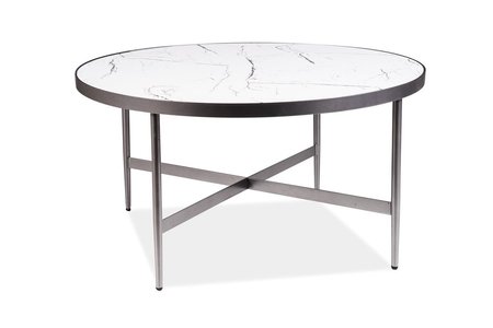 Журнальный столик DOLORES B белый (эффект мрамора) / серый д.80